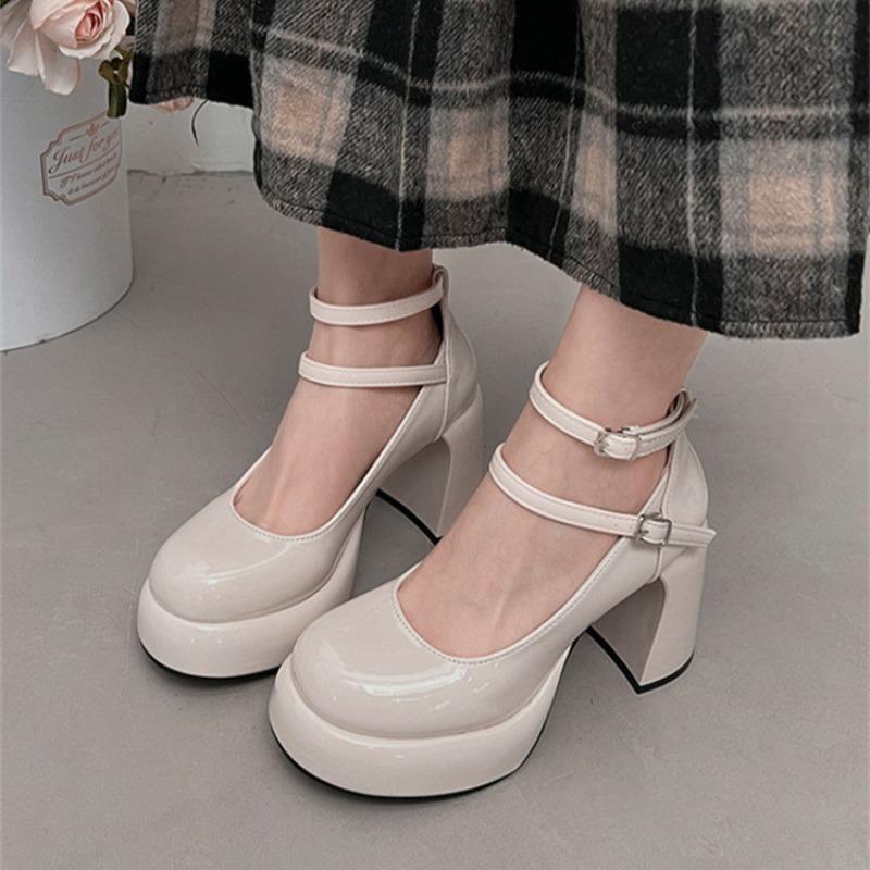 Móda 2024Nové lodičky Mary Jane na vysokém podpatku pro ženy Dámské Elegantní designové svatební formální společenské boty Dívčí klasické párty boty s dvojitou přezkou