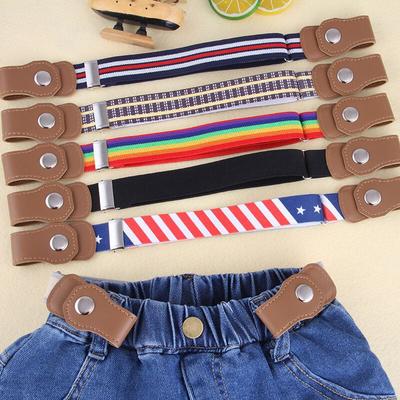 Children's Invisible Belt No Buckle Stretch Canvas Belt For Boys Girls Without Buckle Seamless Adjustable Lazy Elastic Waistband YSX