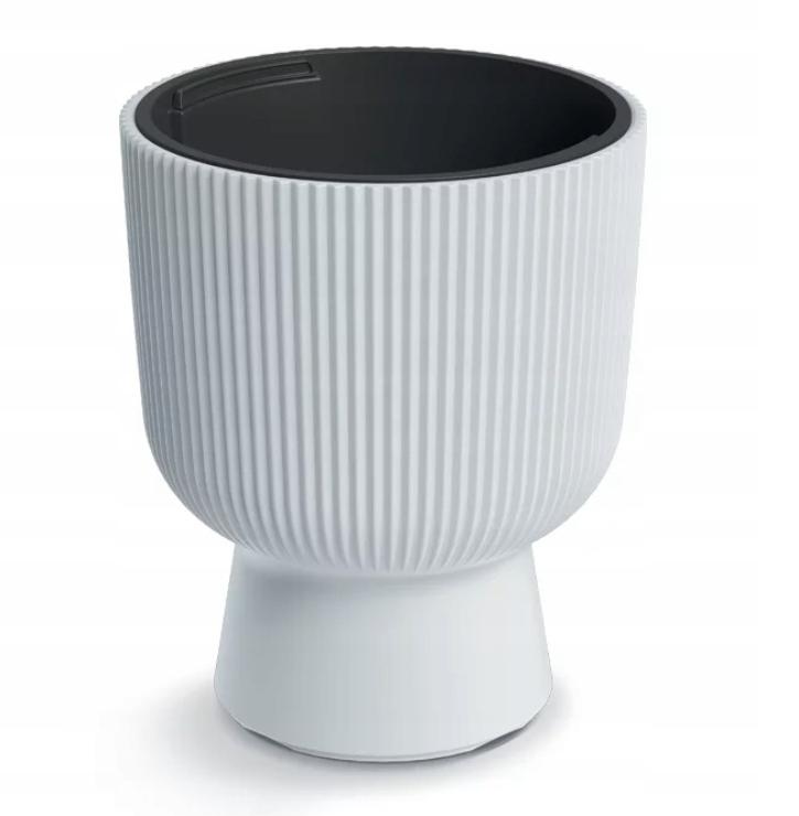 Milly White Plastic Flowerpot with Insert 36.5x30 Cm