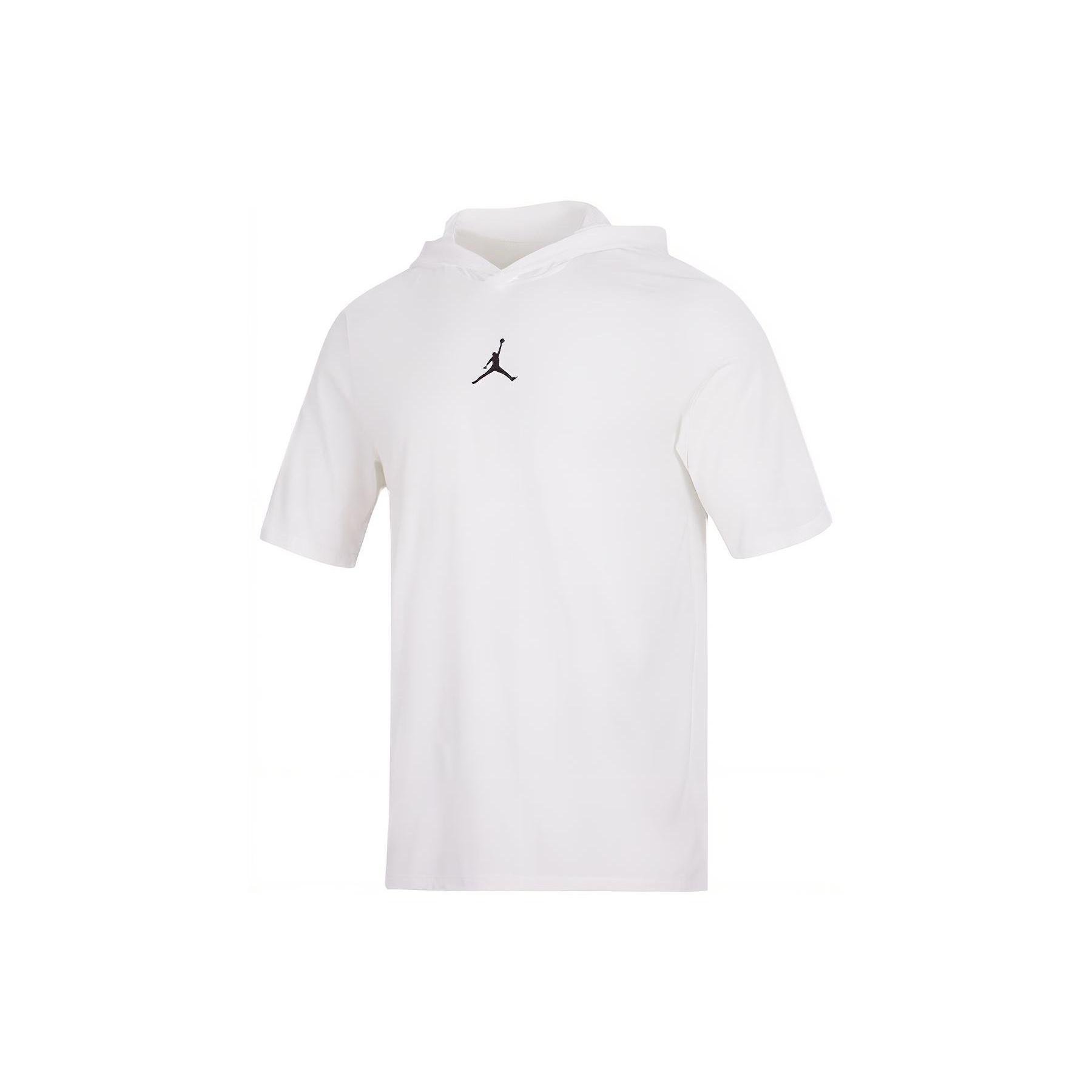 Air Jordan Solid Color Hooded Pullover Short Sleeve T-Shirt Men s White DA9872-100 L