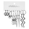 Vintage Silver Color Earrings Set for Women Long Sword Mushroom Butterfly Skeleton Snake Gothic Hang Earrings Jewelry