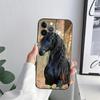 Black White Horses Galloping Phone Case for iPhone 11 15 Pro Max Case Coque 14 Plus 13 Pro 12 X XS XR 7 8 SE 2020 TPU Soft Cover