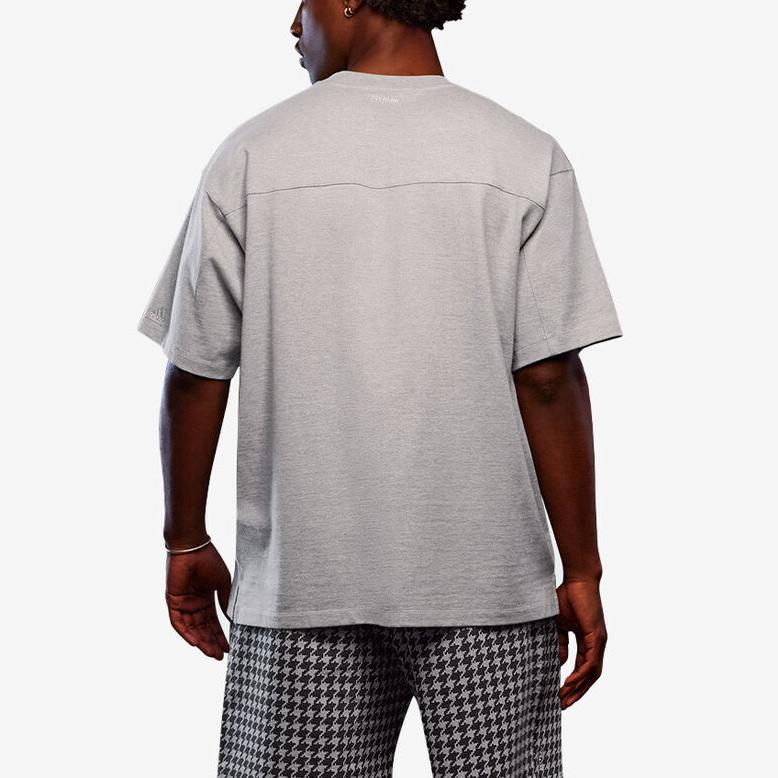 Adidas Ivy Park Comfortable Round Neck Drop Shoulder Short Sleeve T-Shirt Unisex Tops Medium-Gray Mixed-Color HN1565