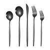 Portugal Gold Stainless Steel Cutlery Set: Four-Piece Knife, Fork, and Spoon Set for Steaks.