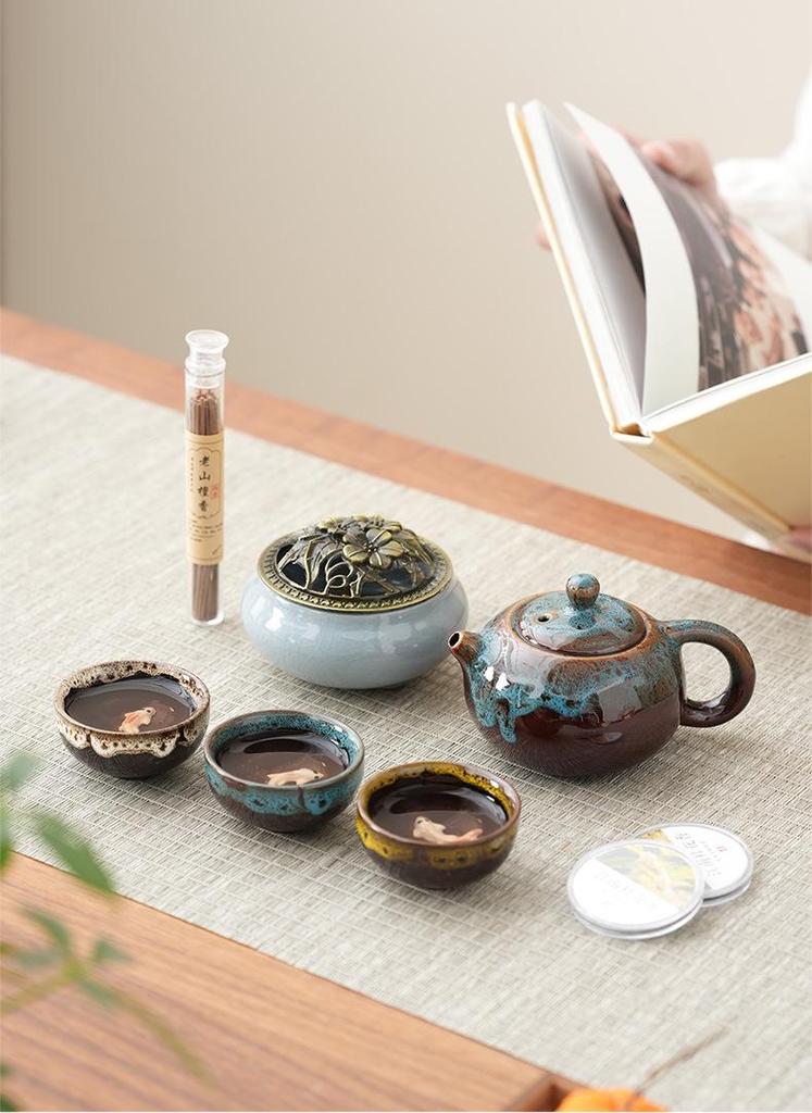 Guochao Palace Museum Cultural Kung Fu Tea Set Souvenir Gift Box for Clients & Employees