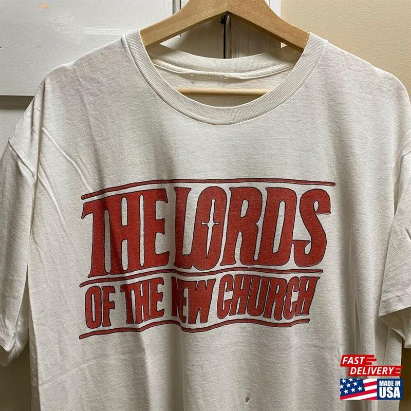 

Логотип группы The Lords Of New Church Текст группы Футболка Полный размер S-5XL TT274 Унисекс Футболка M