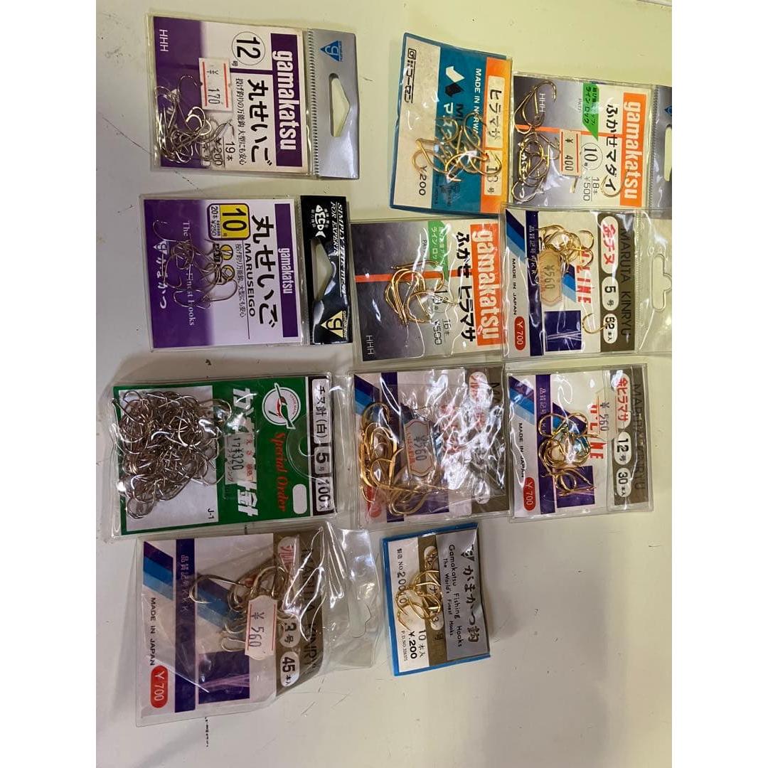 Used gamakatsu and other large fish hook sets, various sizes, price reduced