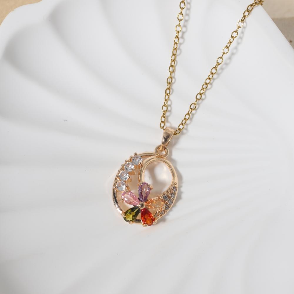 Simple Conch/wings Pendant Necklaces for Women Zirconia Necklace Wedding Party Jewelry Accessories