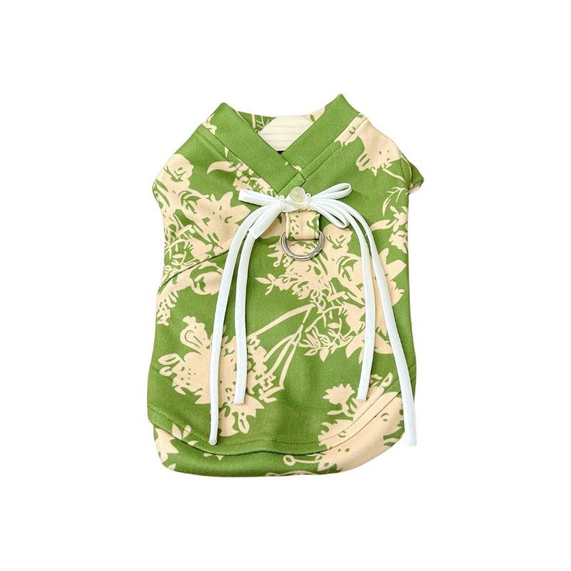 

Весенне-осенний жилет для питомцев, флис Тедди Бишон с V-образным вырезом, удобный для выгула кошек и собак 2XL весной зеленый