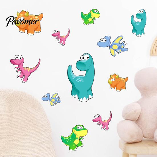 Durable Wall Decals for Glass Doors Luminous Cartoon Dinosaur Sticker, Self-Adhesive Decorative Waterproof PVC Murals Windows Kids Room Nursery