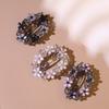 Luxury Oval Flower Hair Clip Rhinestone Zircon Top Clip  For Women Girls Hair Accessories
