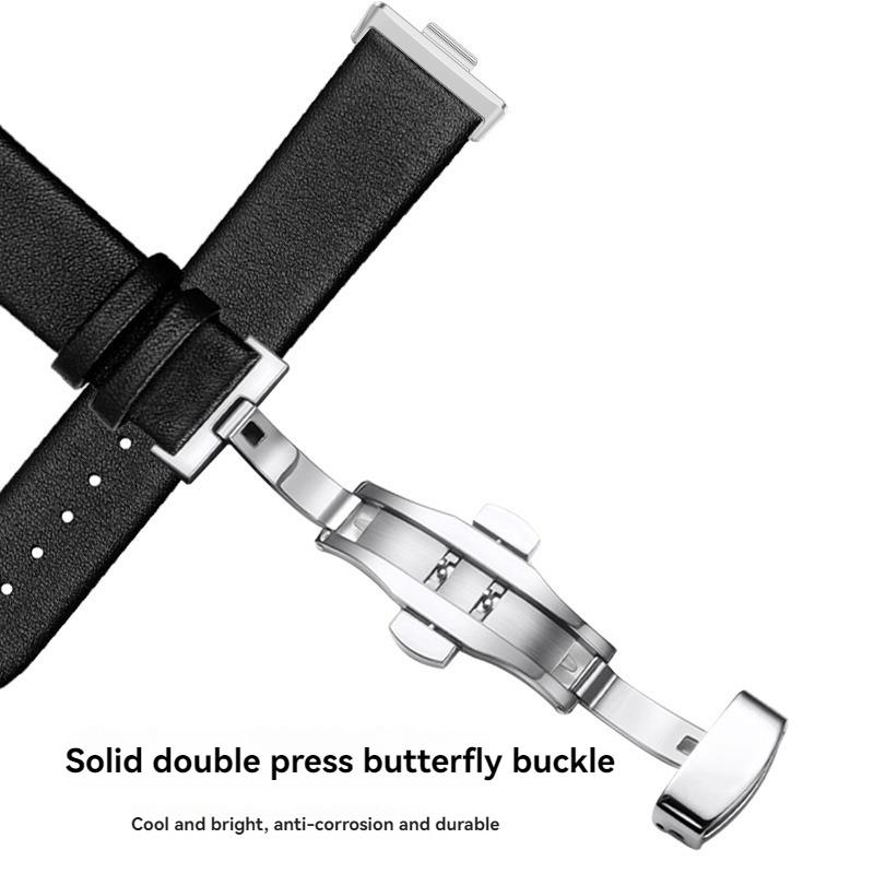 For Huawe Watch Fit3 Fit4 Leather Strap Sports Fit 3 Smart Watch Fit 4 Pro Wristband Ultra-thin Plain Cowhide Watch Chain