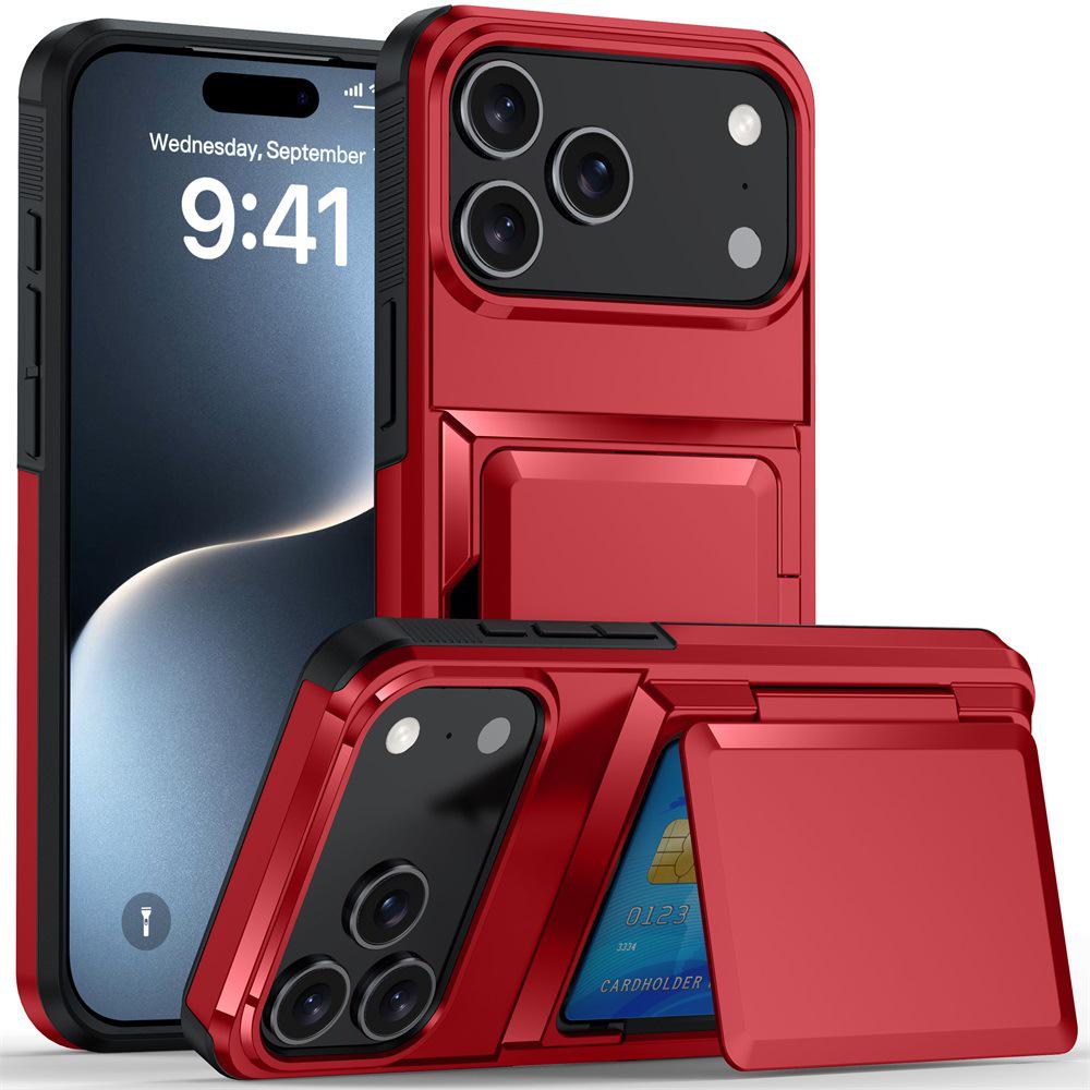 iPhone 17 Card Slot Flip Wallet Case, Drop-Proof Premium Protective Cover for iPhone 14/15/16 Plus