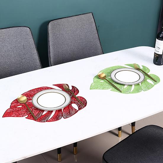 Table Mat Hollowed-Out Nordic Heat-resistant Simulation Turtle Back Leaf Placemats for Dining Table