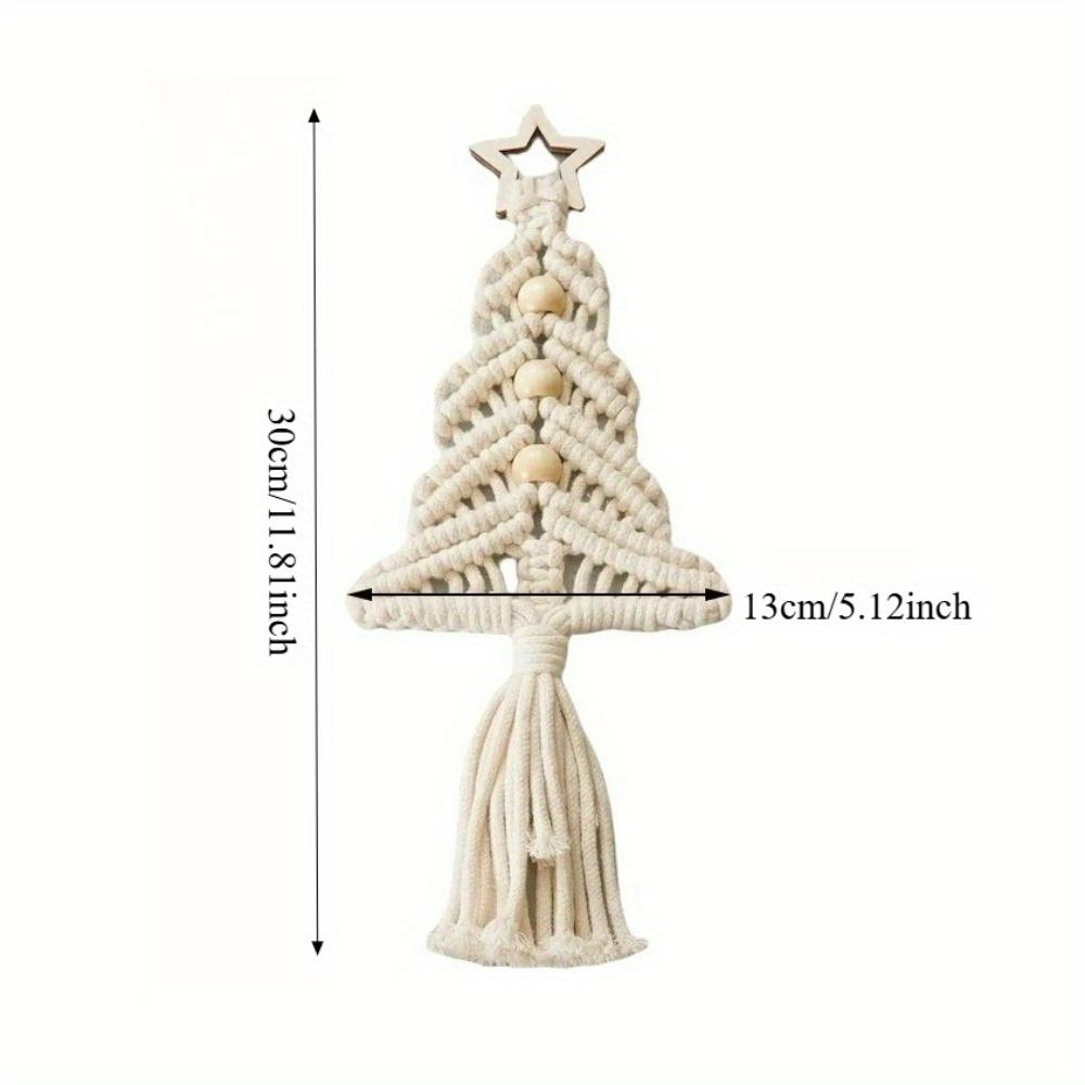 

1pc Handmade Christmas Tree Pendant Set - Bohemian Style Hanging Decorations for Holiday Home, Backpacks & Door Frames