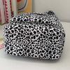 Nylon Students School Bag Retro Large Capacity Backpack Portable Leopard Print Backpack  for Gift