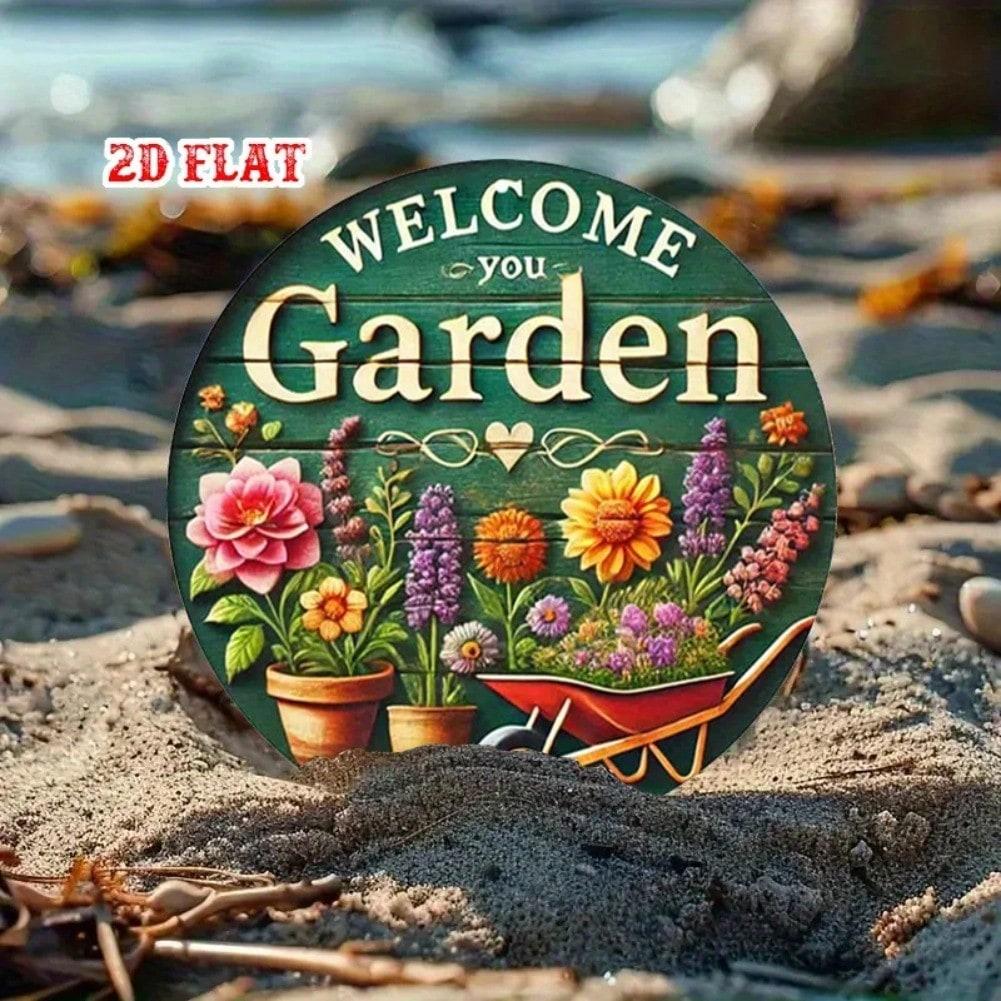 

Vintage Metal Wall Art Floral Garden Decor for Home Cafe 20x20 різнокольоровий