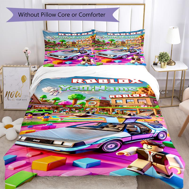 Roblox 342 Customize Your Name Bedding Set Breathable Duvet Cover with Pillowcases Home Decoration Birthday Gift