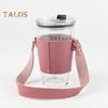 Cup Cover with Handle Hand-Carrying Faux Leather Durable Coffee Cup Holder Hanging Strap Daily Use