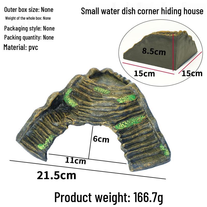Sonnendeck & Kletterplattform für Schildkrötenbecken mit Steigung und Reptilienhöhlen-Ornament
