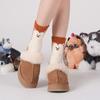 Cute Cartoon Husky Coral Fleece Socks Hedgehog Sweet Sleeping Socks Women Hosiery Funny Thicken Warm Socks Male/Famale