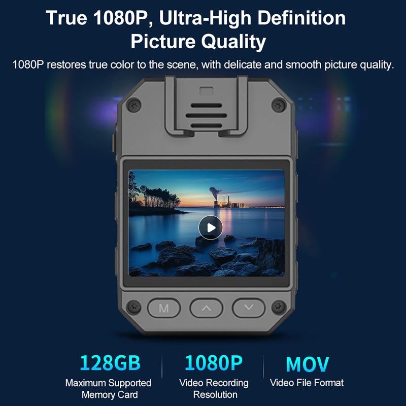 4K HD Handheld Site Enforcement Recorder Body Worn Camera Loop Recording Night Vision Waterproof with Clip for Law Enforcement