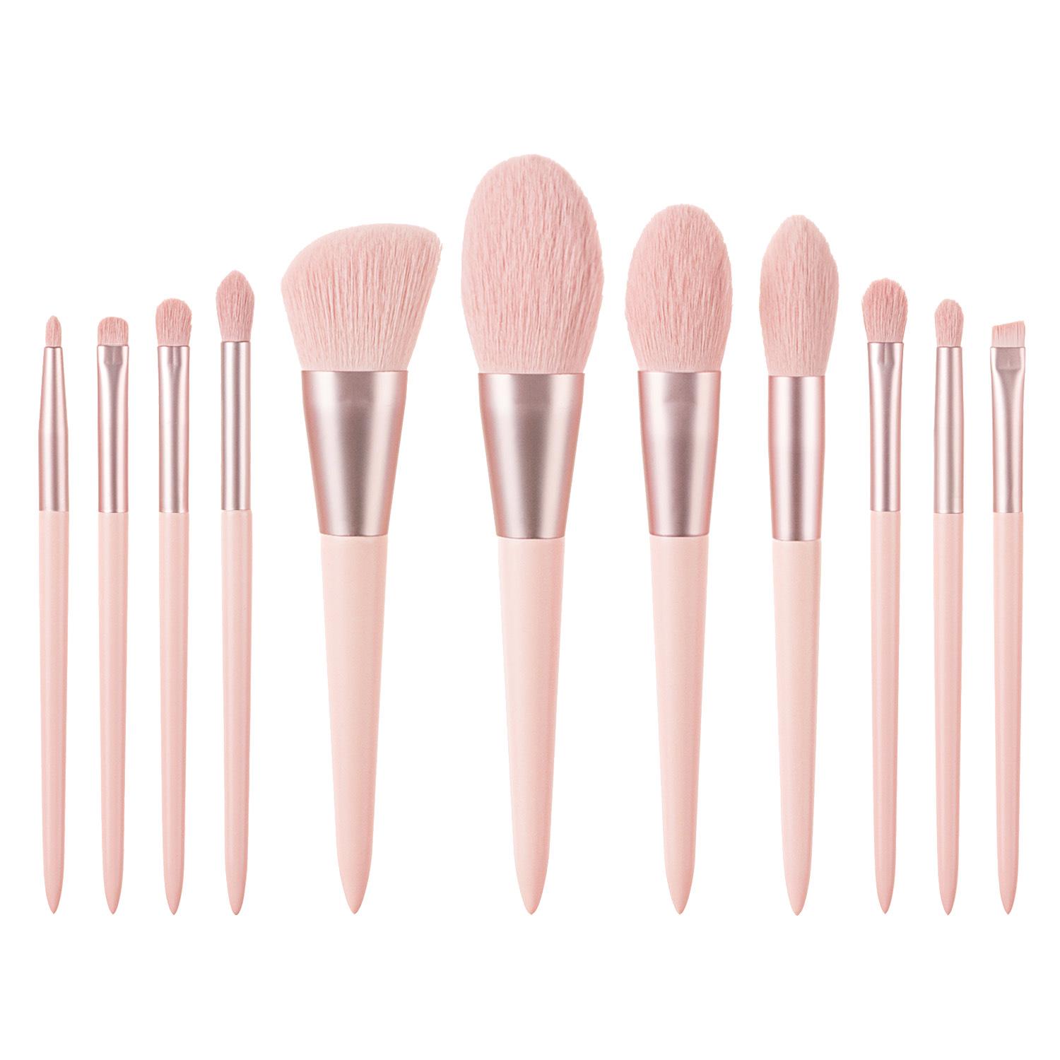 

11-Piece Pink Soft Bristle Makeup Brush Set – Concubine Smile Collection