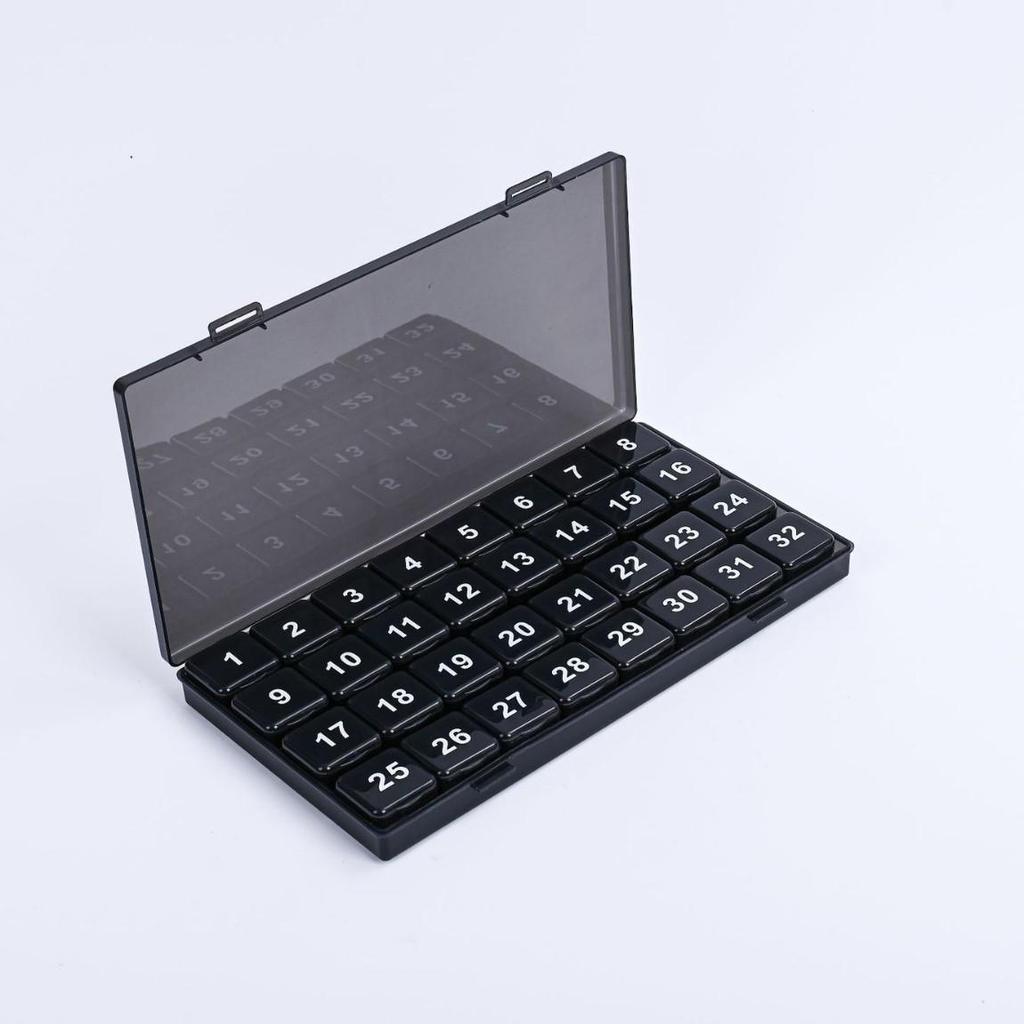 Large Capacity 32-Grid Monthly Pill Organizer Box
