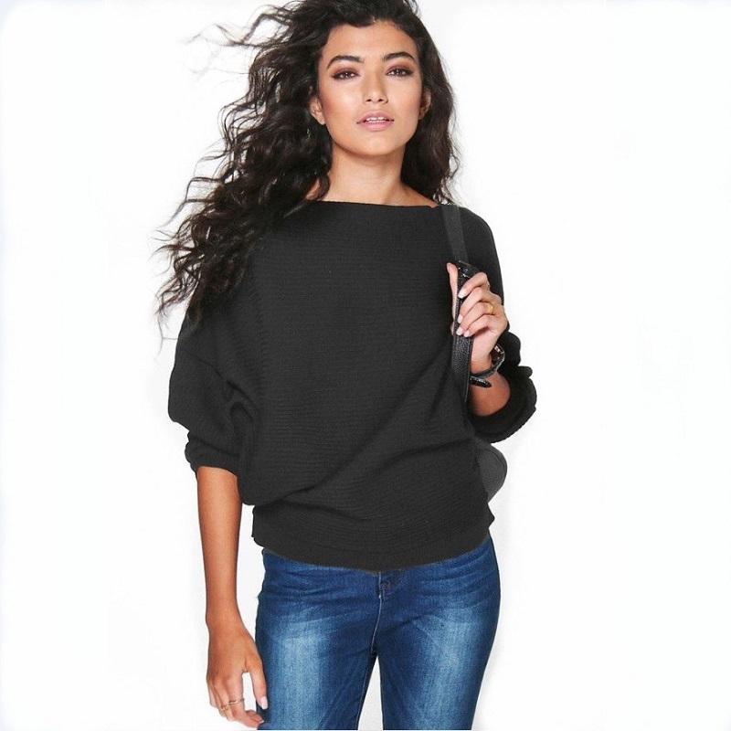 Sleeve Womens Long Baggy Ladies Pullover Top Knitted Oversized Sweater Jumper