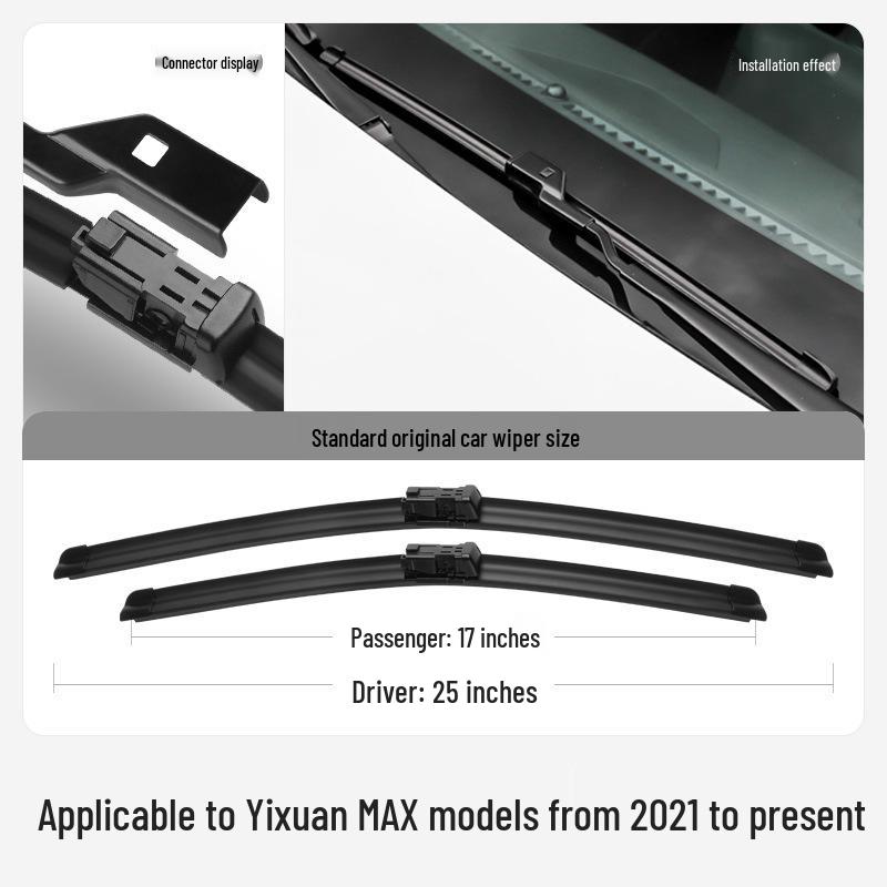 

Bone-Free Front & Rear Wiper Blades for Dongfeng Yixuan MAX - Car Accessories 2021-2023 Rear Wiper