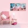 3Pcs Pink Beach Canvas Wall Art Tropical Coastal Palm Trees Wall Decor Pictures Preppy Ocean Wave Landscape Posters Prints for Living Room Bedroom