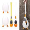 1Pc Silicone Toilet Brush Set With Holder 360° Deep Clean TPR Bristles Gravity Stand For Bathroom Easy Storage Space Saving