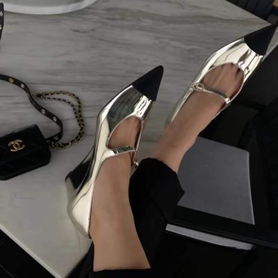Silberne Keilabsatzschuhe Neueste Pumps Atmungsaktiv Slipper Atmungsaktive Damensandalen Weibliche Spitzzehen-Slipper Hochhackig