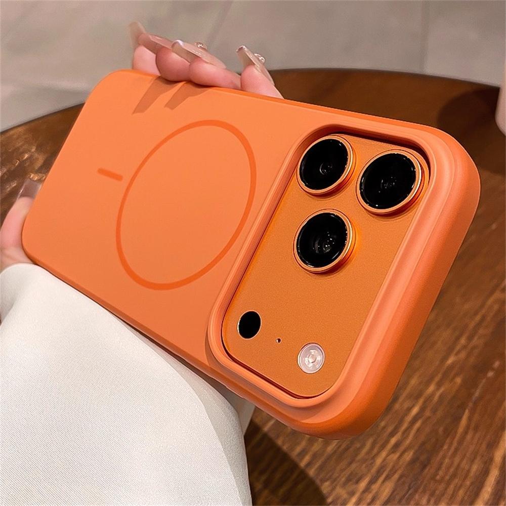 For Magsafe Magnetic Wireless Charging Matte PC Phone Case For iPhone 17 Pro 16 Pro Max Air Shockproof Soft Back Cover