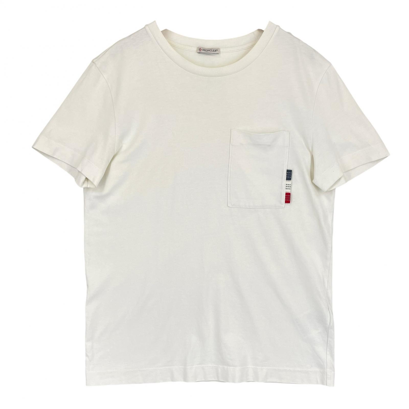 

Used MONCLERShort sleeve T-shirt white cotton mens M білий