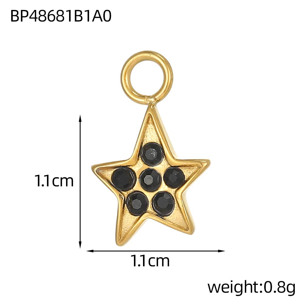 3PCS/LOT CARLIDANA Gold Plated Stainless Steel Colorful Star Pendants Charms for DIY Jewelry Making Necklace Earrings