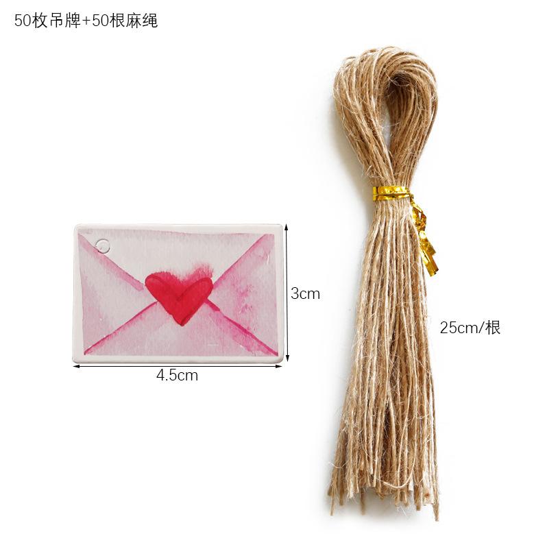 

50 шт. Бирки из крафт-бумаги в форме сердца с изображением цветка любви DIY для дня рождения, свадьбы, вечеринки, упаковки на День святого Валентина, подарков, принадлежностей
