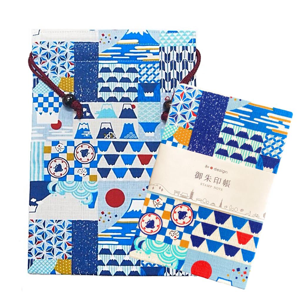 Kyosuke Goshuincho Stamp X 18 Fuji Japanese Large Size Japanese-made (temple/shrine Book) Case/bag/drawstring Pouch, 100% Cotton, Approx. 26.5 Cm,
