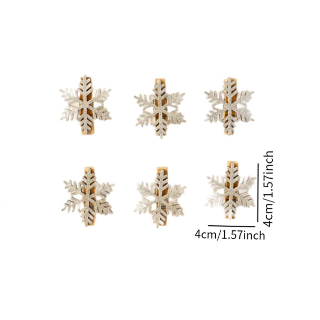 6x Christmas Tree Wood Hanging Pendant DIY Crafts Decorative Accessory with Clips for Holiday Decor Multifunctional Lightweight