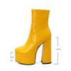 Women Ankle Boots Platform Square High Heel Ladies Short Boots