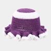 Korean Version Solid Color Cute Hat Autumn And Winter Hat Lace Up Woolen Hat Ruffle Edge Casual Knitted Fisherman Hat