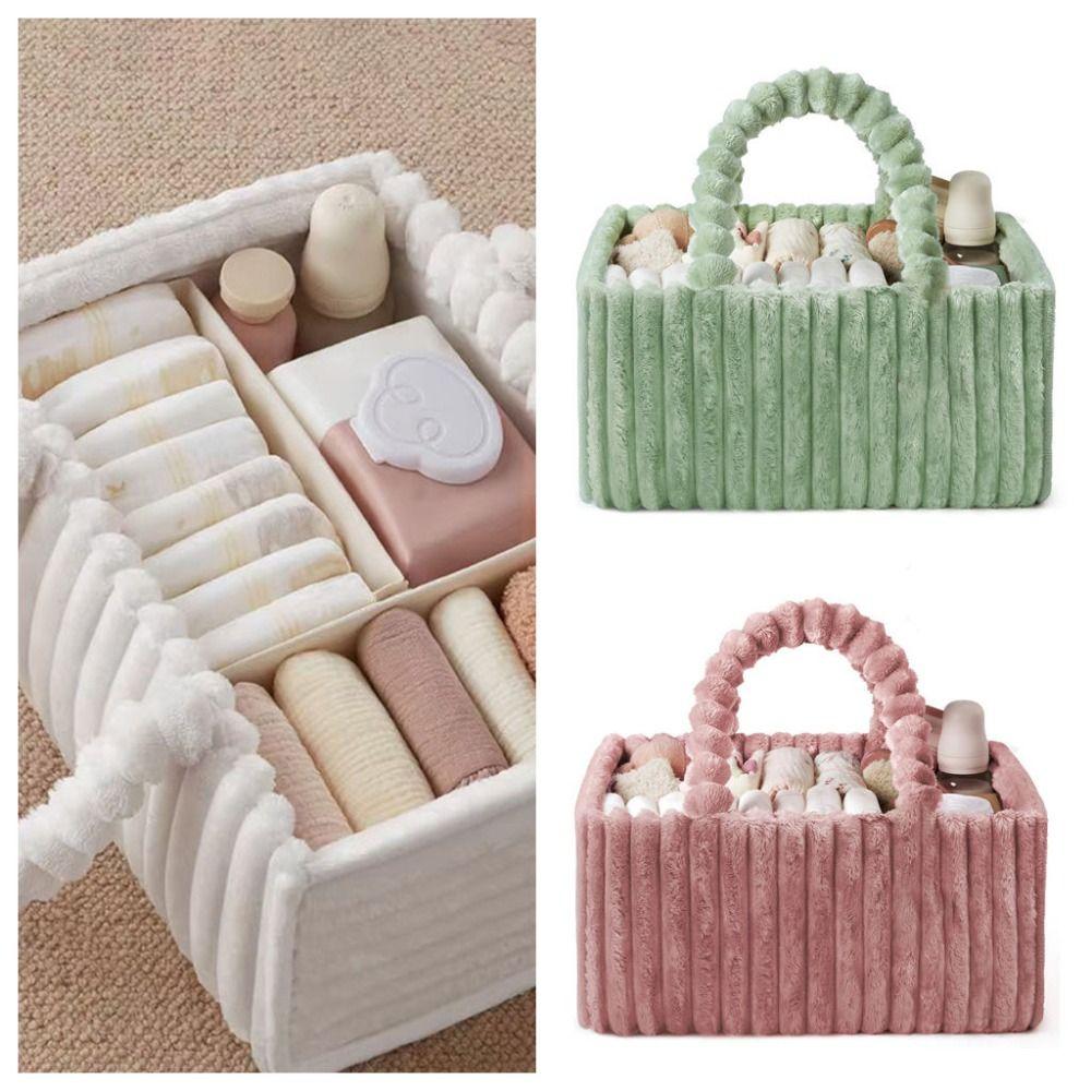 Cozy Material Flannel Diaper Organizer Large Capacity Multi-Pocket Diaper Organizer Portable Newborn Essentials