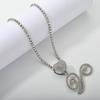 26 Flower Letter Necklace: Hip Hop Heart Pendant with Full Diamond Inlaid Tennis Chain for Women