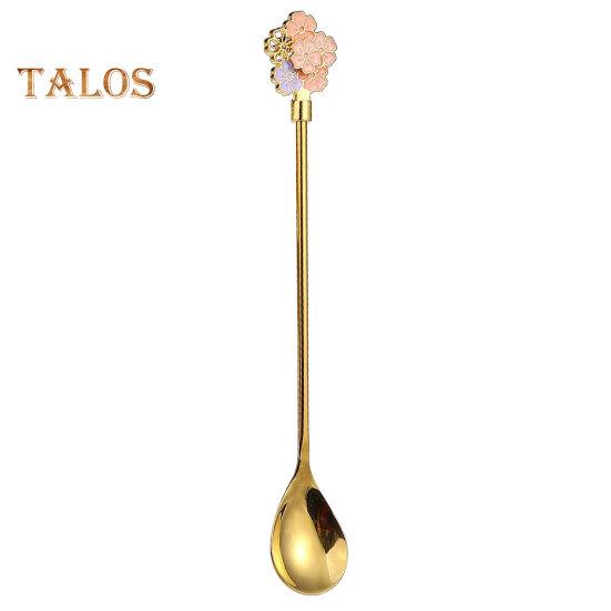 Stirring Spoon Flower Multifunctional Anti-scratch Beautiful Long Handle Dessert Snack Kid's Scoop Restaurant Supplies