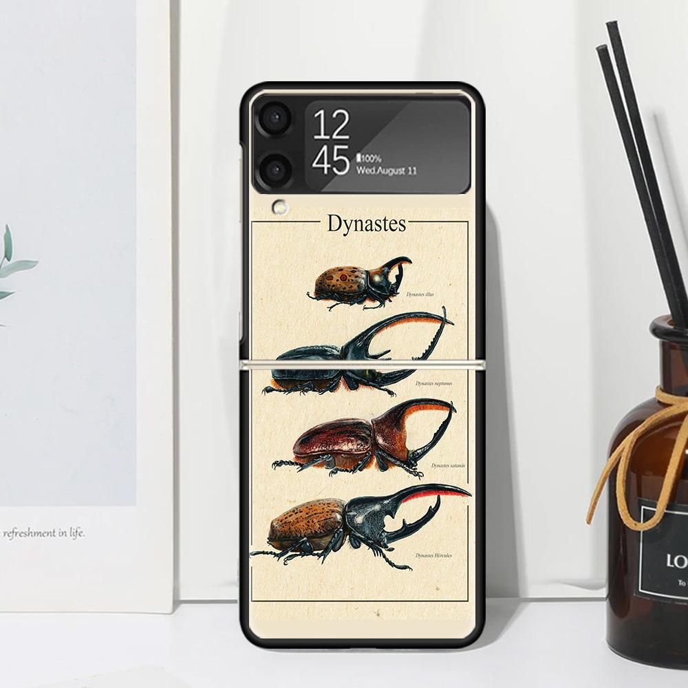 Bugs Bees Scientific Decomposition Phone Case Cover for Samsung Galaxy Z Flip 7 6 5 4 3 5G Flip3 Flip4 Flip5 ZFlip6 ZFlip7 Black
