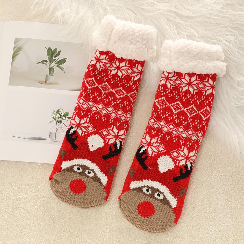 Women's Winter Thick Slipper Socks with Grippers Non Slip Warm Fuzzy Socks With Soft Fleece Lined Home Grips Socks for Women Cute Fluffy Slipper Socks