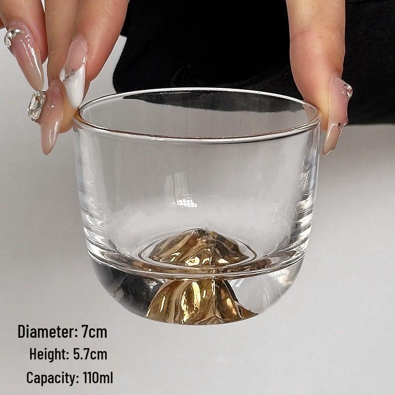 High-Value Thick-Bottom Transparent Gongfu Tea Cup Set with Hammered Edge - Heat-Resistant Glass for Home Use