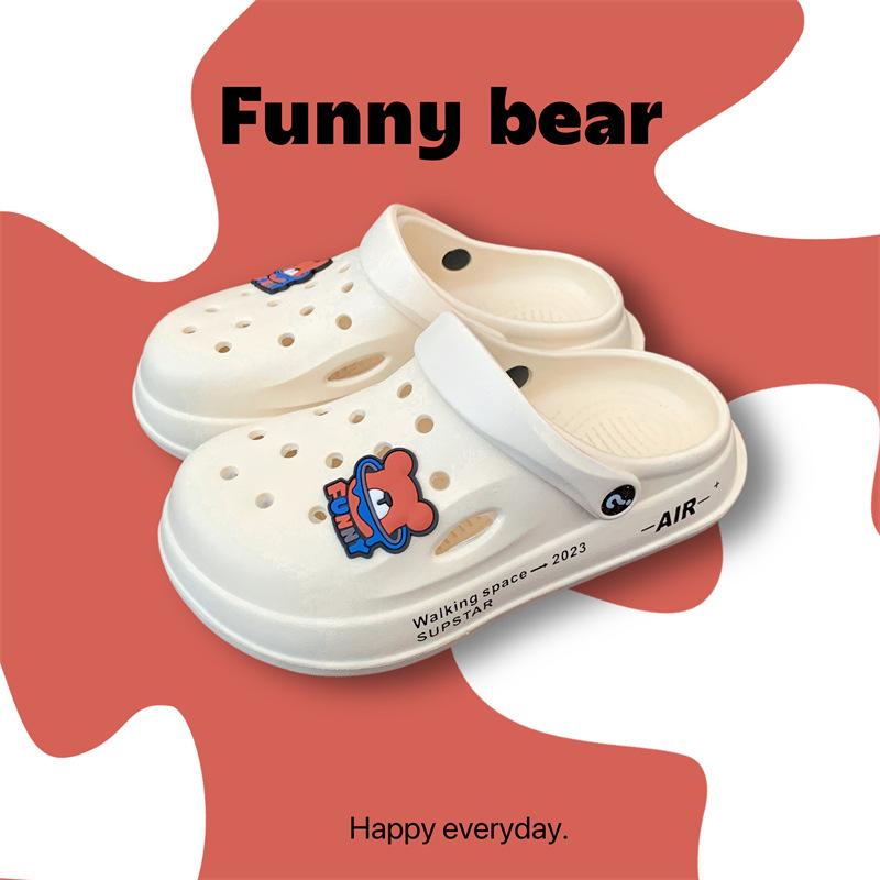 Children's Hole Shoes, Men's and Women's Middle-aged and Older Children's 2025 Summer DIY Durable Non-slip Thick-soled Beach Cute Cool Slippers