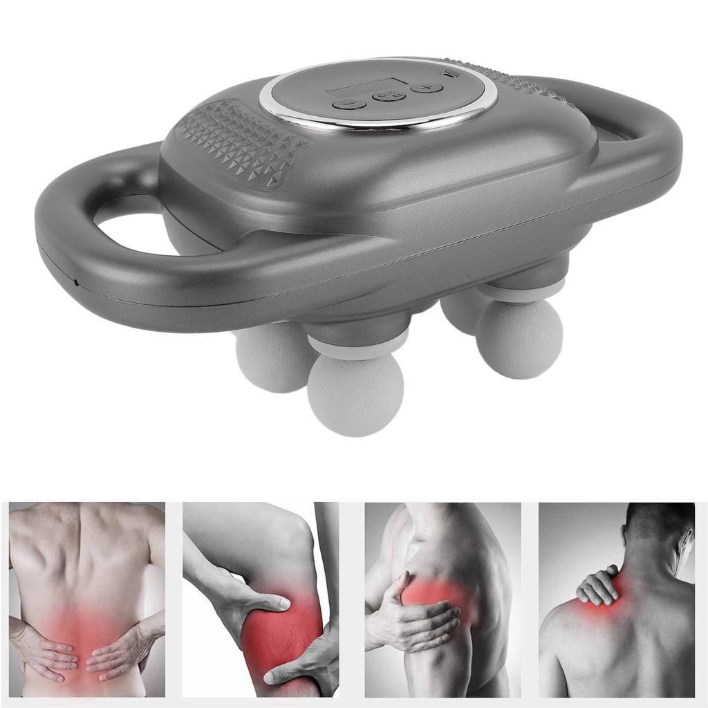 6 Heads Muscle Massager Rechargeable 10 Modes Smart Digital Display High Frequency Vibration Muscle Relaxation Massager for Back Neck Leg Shoulder