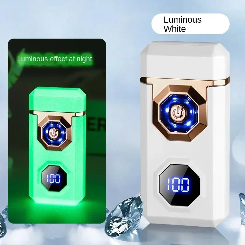 Large Flame Arc Metal Lighter Windproof LED Lighting Power Display Ignition Display Fast Charging Ignition Gadget